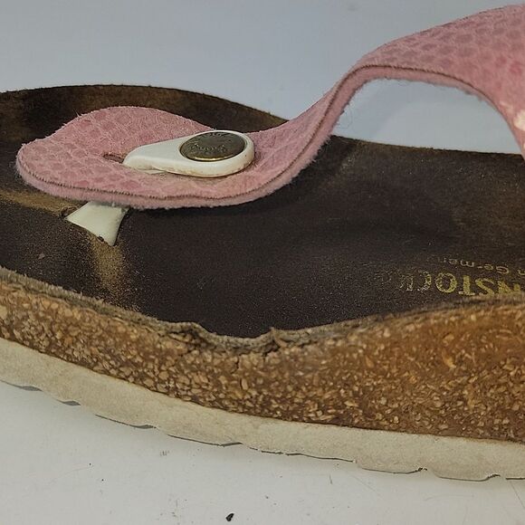 Birkenstock Gizeh Pink Snakeskin Women's Sandals - Picture 10 of 15